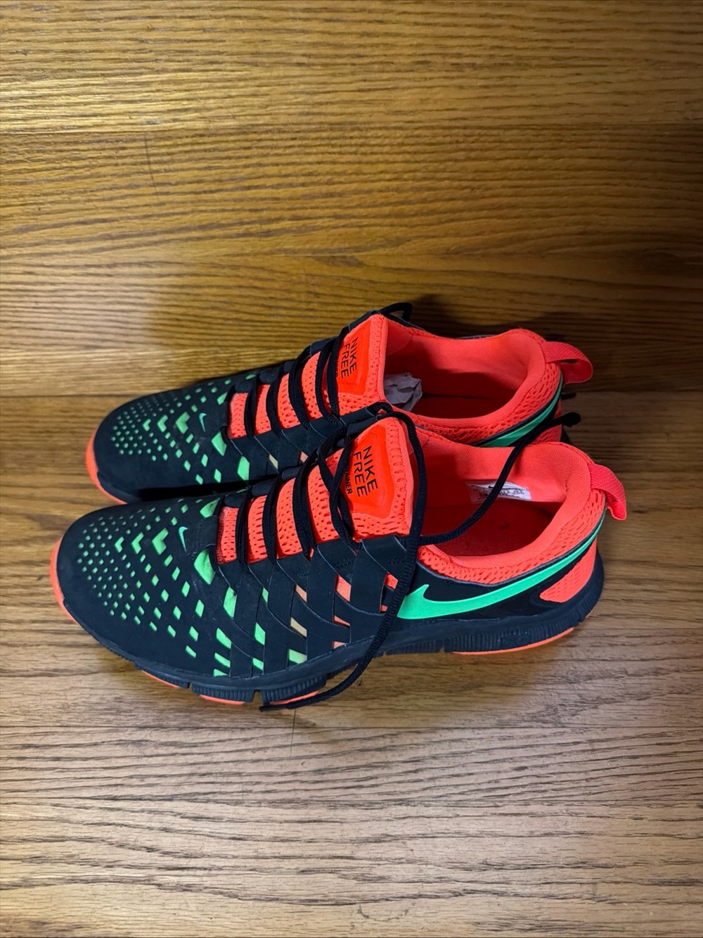 Nike Black with Neon Green and Coral Athletic Sneakers